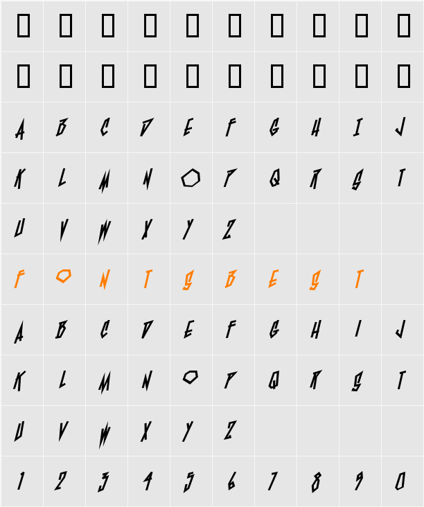 BlamBlam Heavy BB Character Map