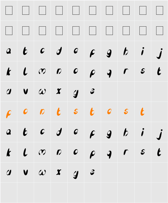 enjoy the time Character Map