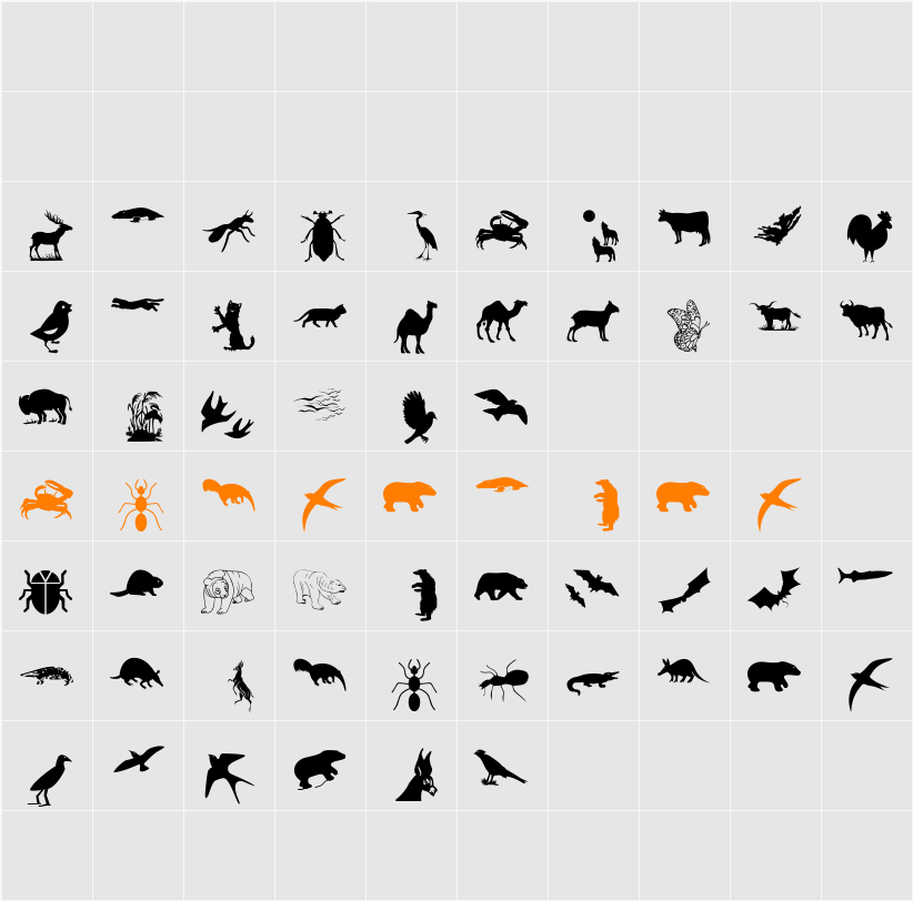 AnimSilhous Character Map