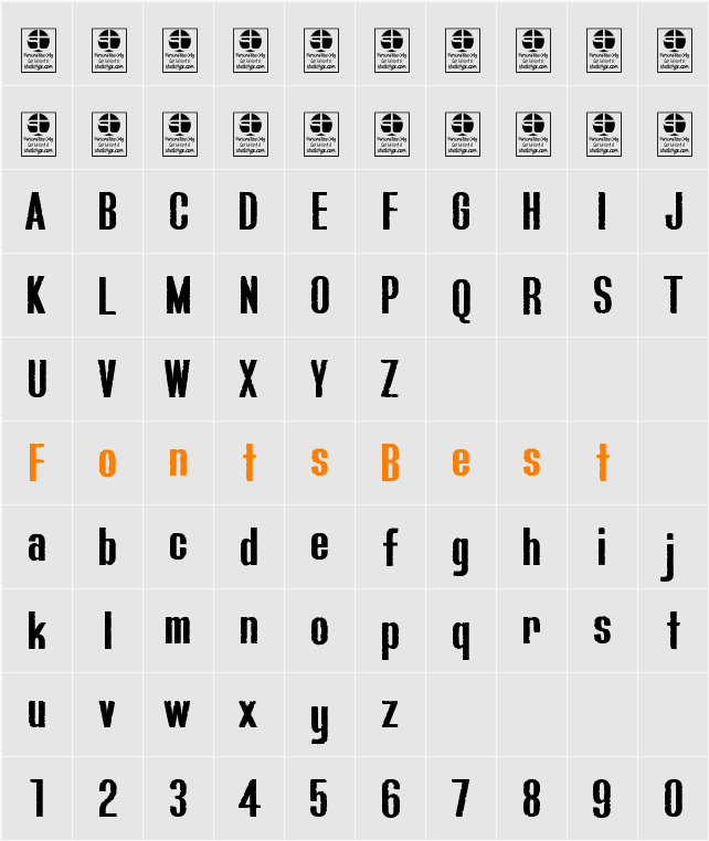 Bluefish IRREGULAR DEMO Character Map