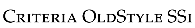 Criteria OldStyle SSi Font Image