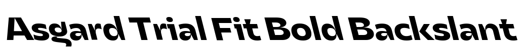 Asgard Trial Fit Bold Backslant Font Image