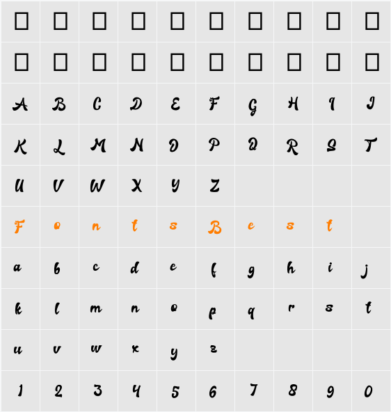 aerostyle Character Map