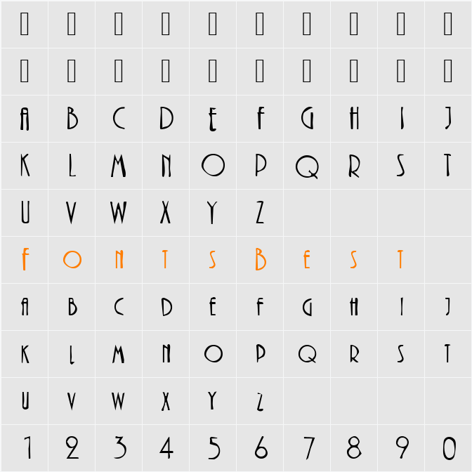 DTCDirtyM40 Character Map