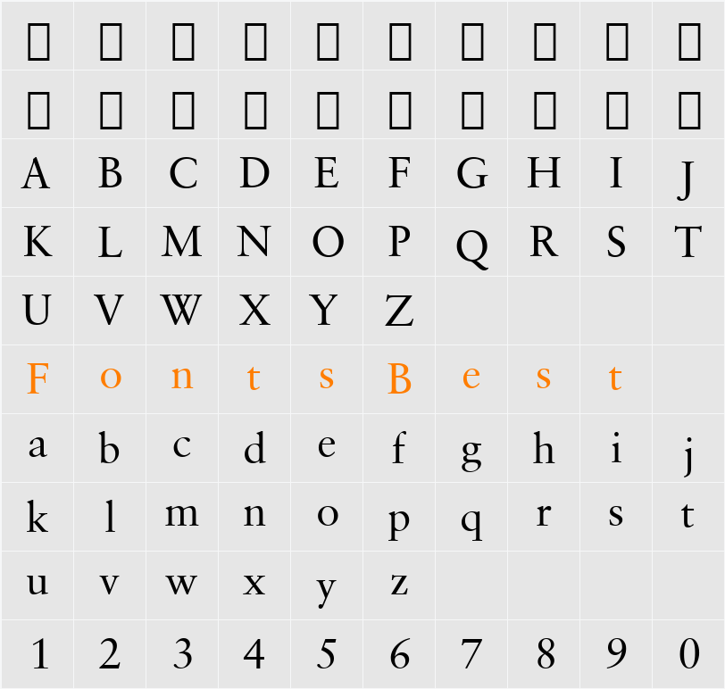 ClassGarmnd BT Character Map