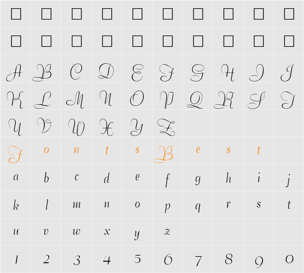 Bernhard Character Map
