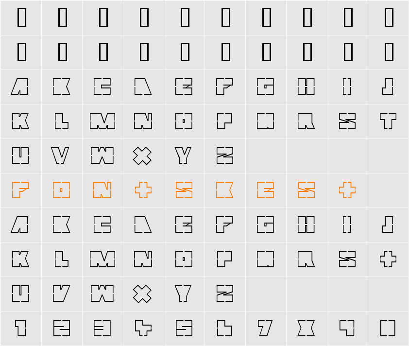 Mutter Character Map
