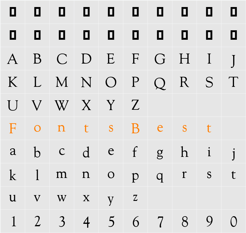 Filco Olde Style Character Map