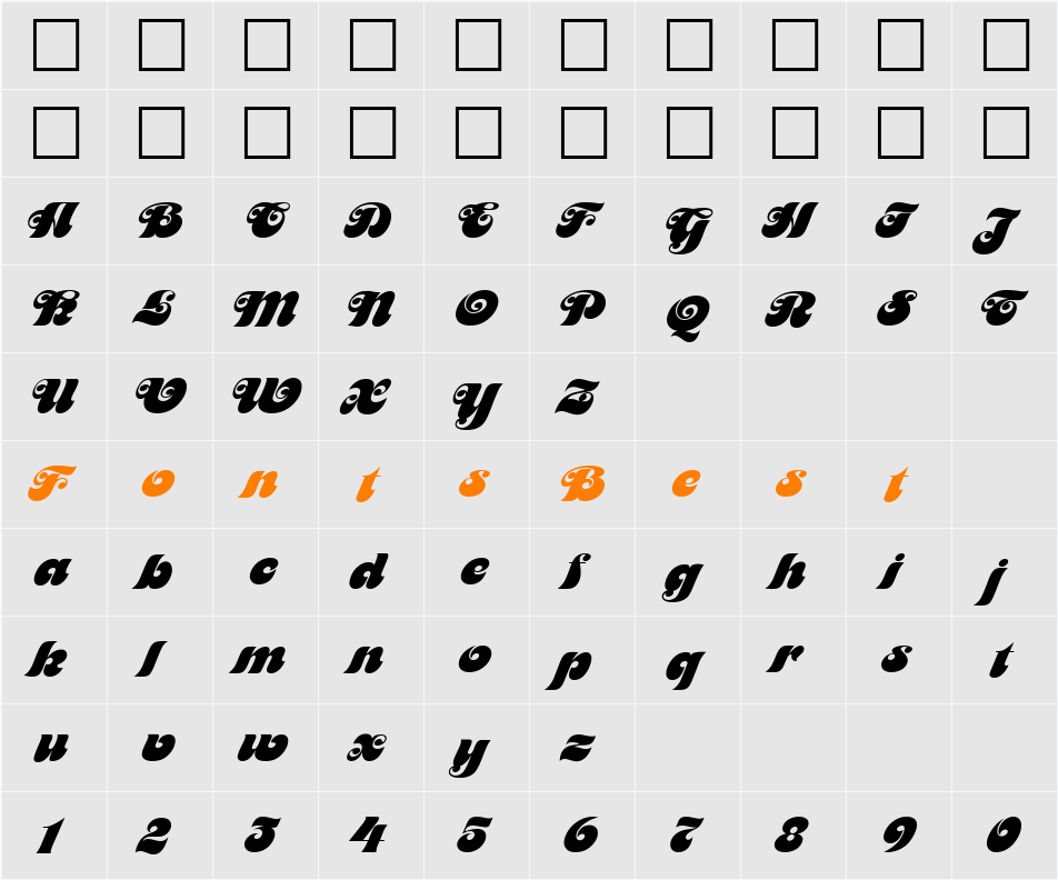 Motter Femina Character Map