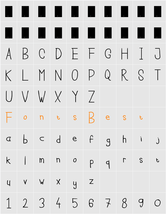 Cisca Note Character Map