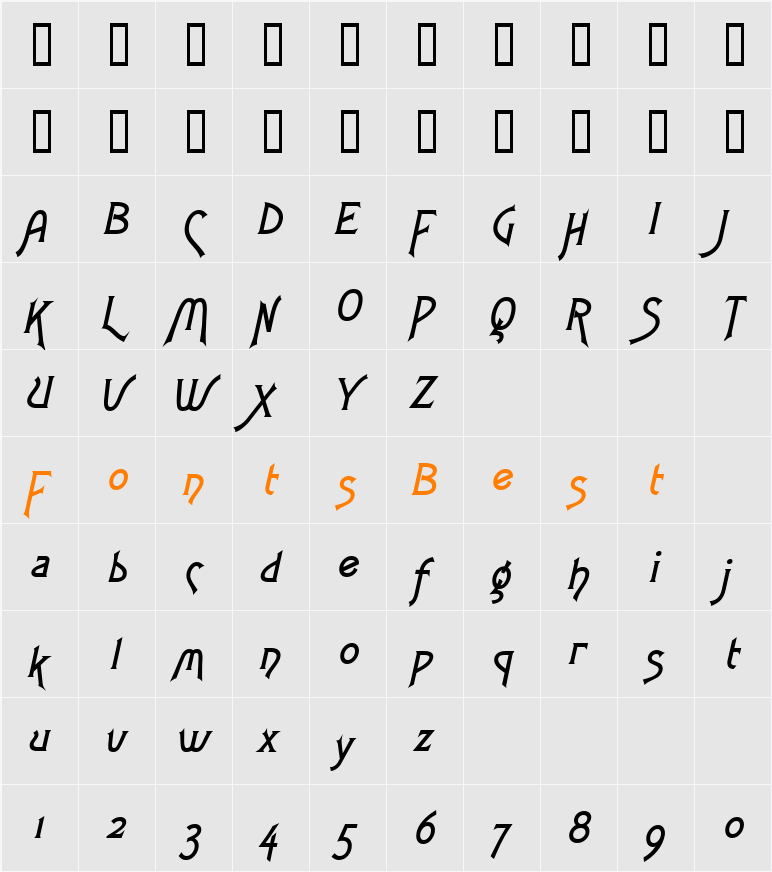 Fletch Extended Character Map