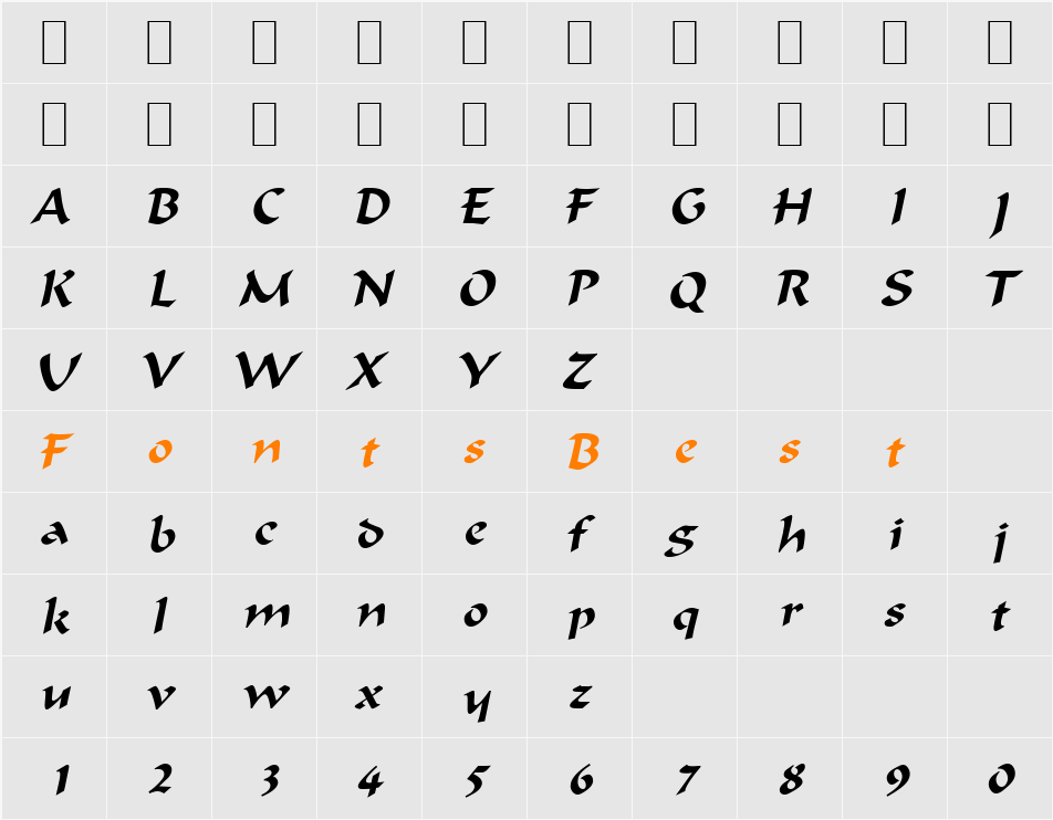 FlatBrush-Extended Character Map