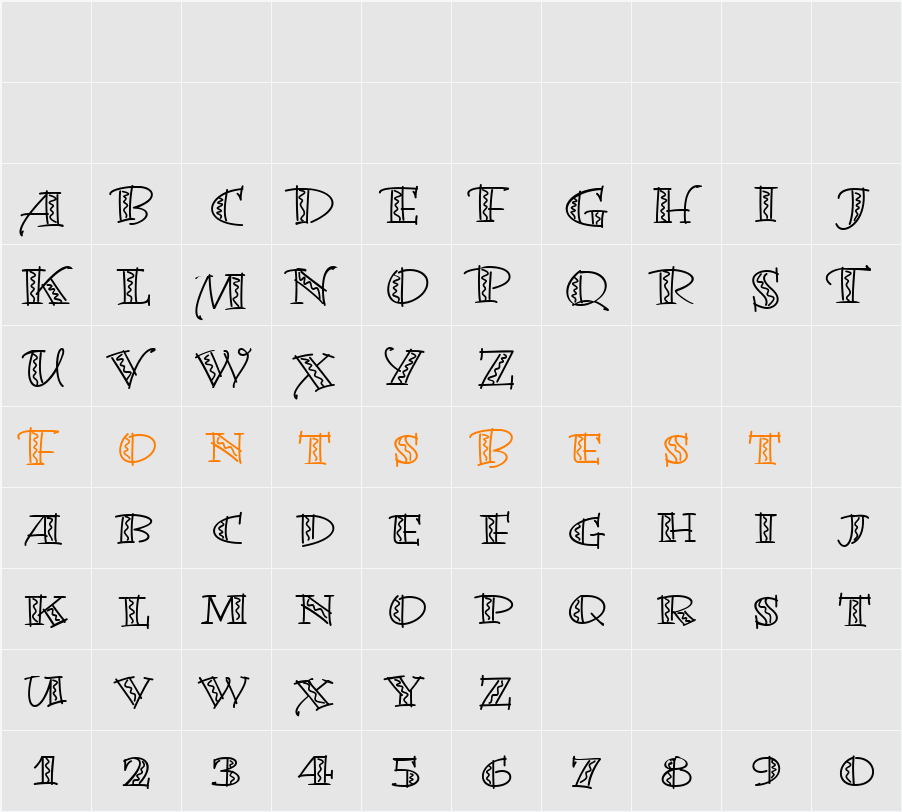 Bermuda LP Character Map