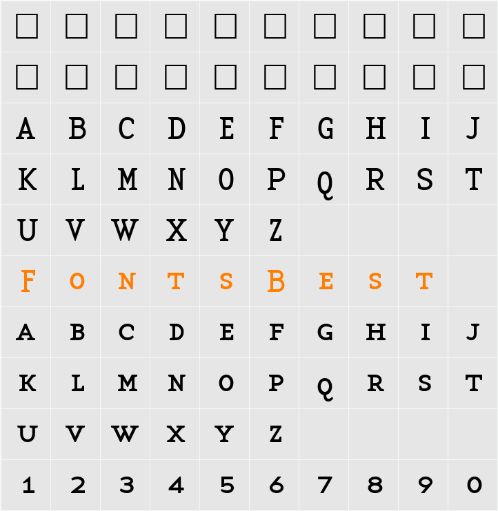 BaseTwSerifSmallCaps Character Map