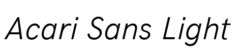 Acari Sans Light Font Image