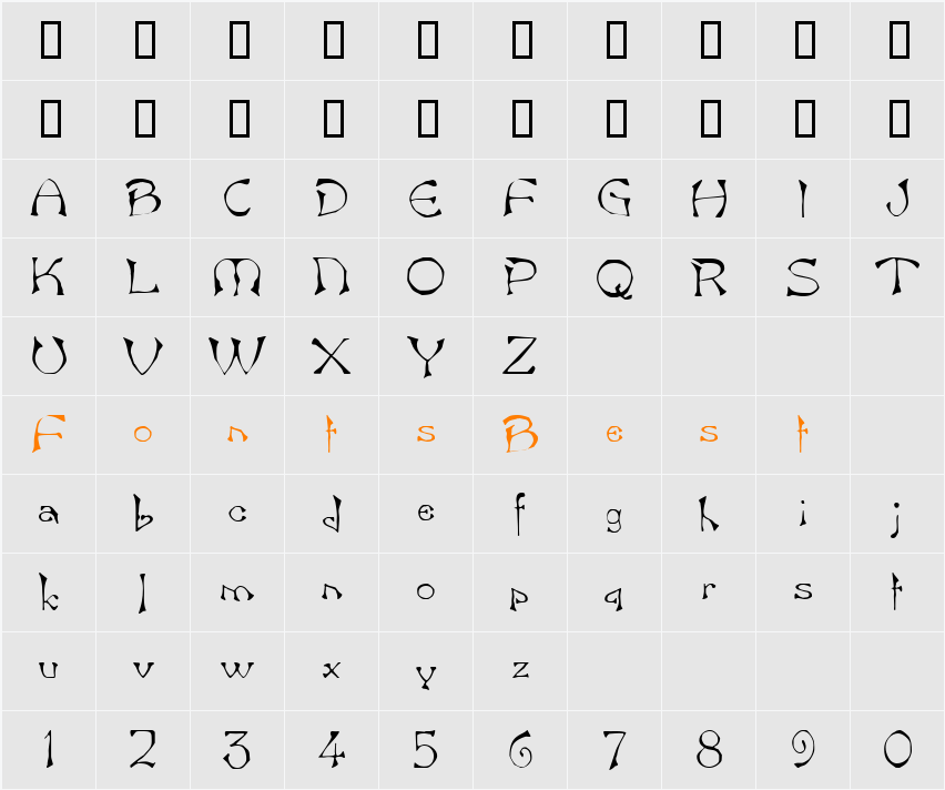 Barmoon Character Map