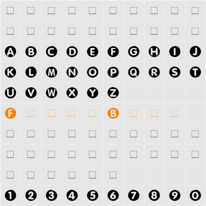Circled Character Map