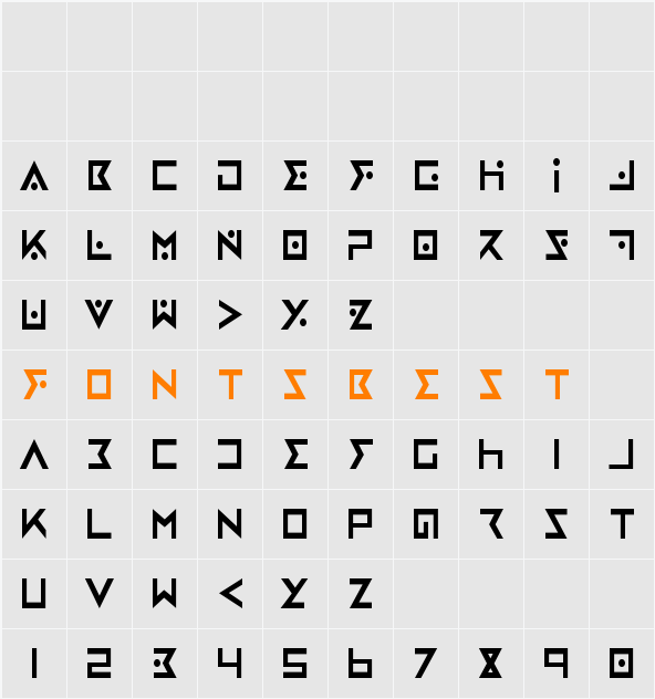 Iron Cobra Condensed Character Map