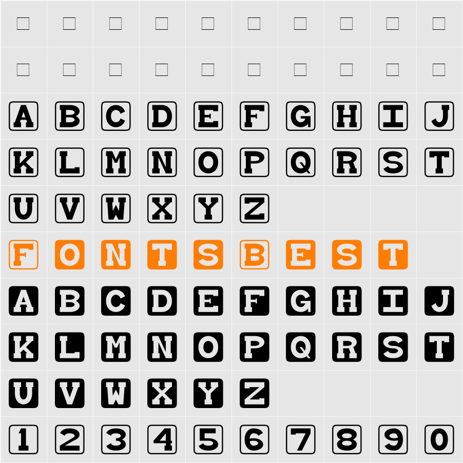 Baby Blocks Character Map