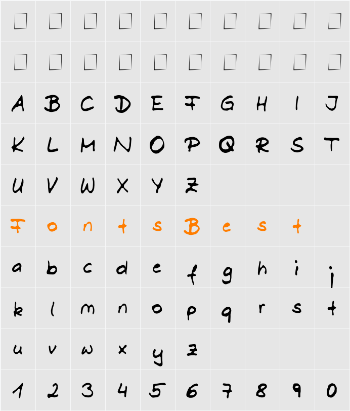 Dani Character Map