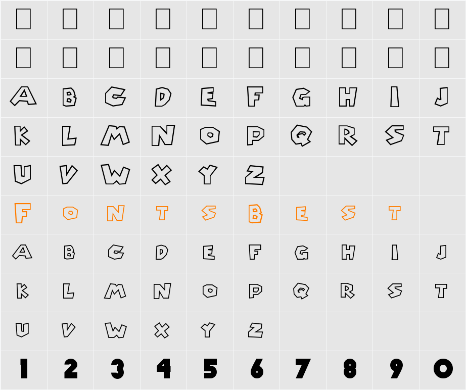 Chlorinap Character Map