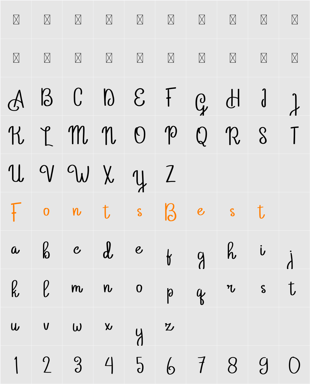 Arbiy Character Map