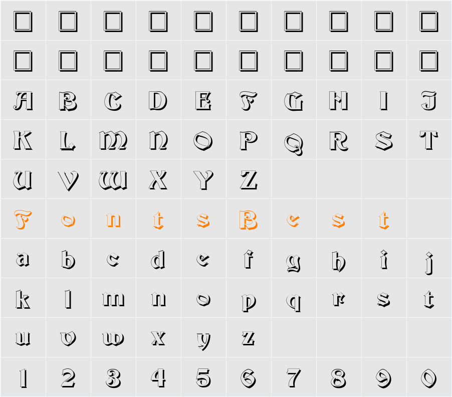 Becker Shadow Character Map
