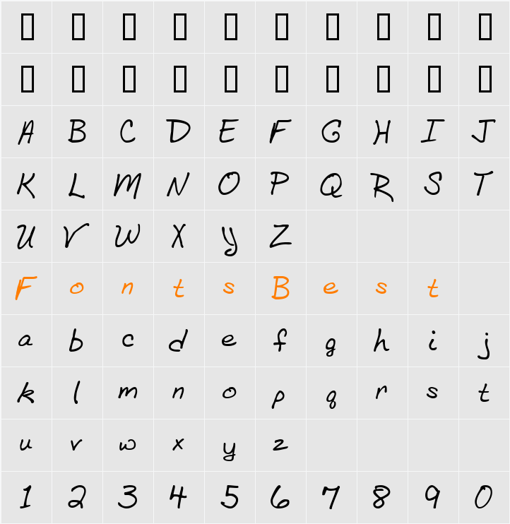 JI-Keblah Character Map