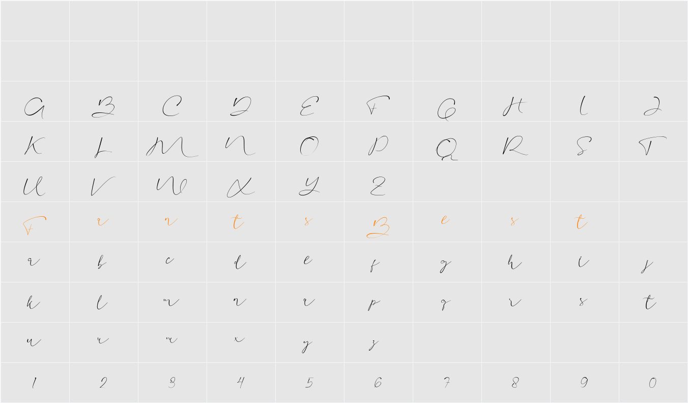Aullia DEMO Character Map