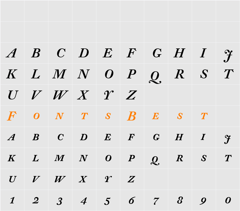 DTL Fleischmann Character Map
