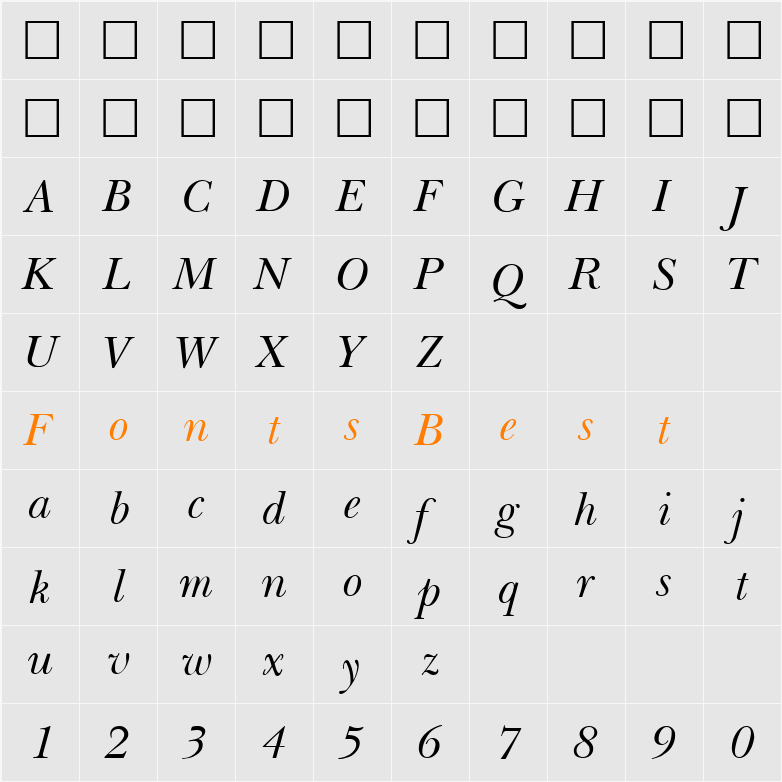 Basset Character Map