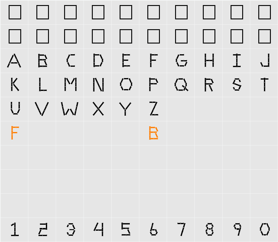 Bamboo Caps Character Map