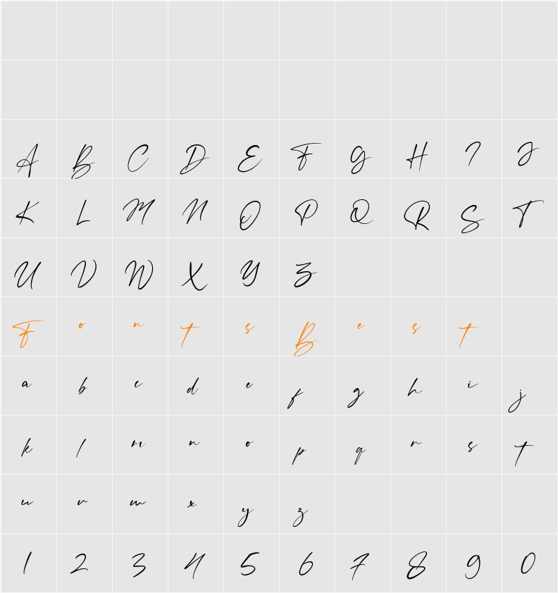Belmonth Character Map
