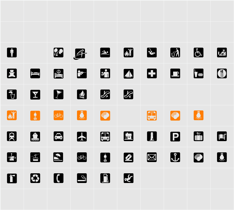 BOUTON International Symbols Character Map