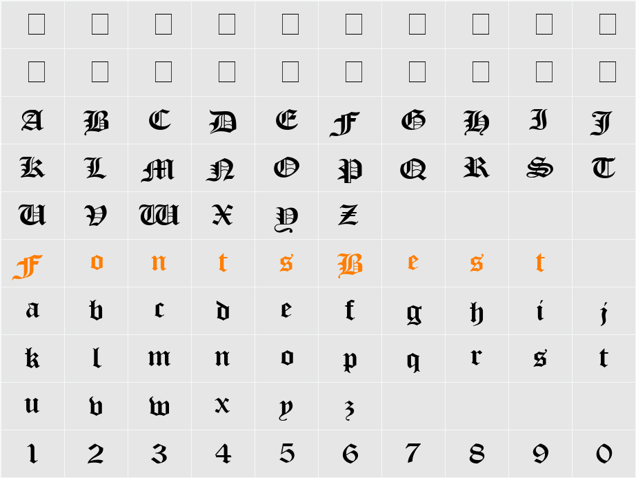 Midevil Wide Character Map