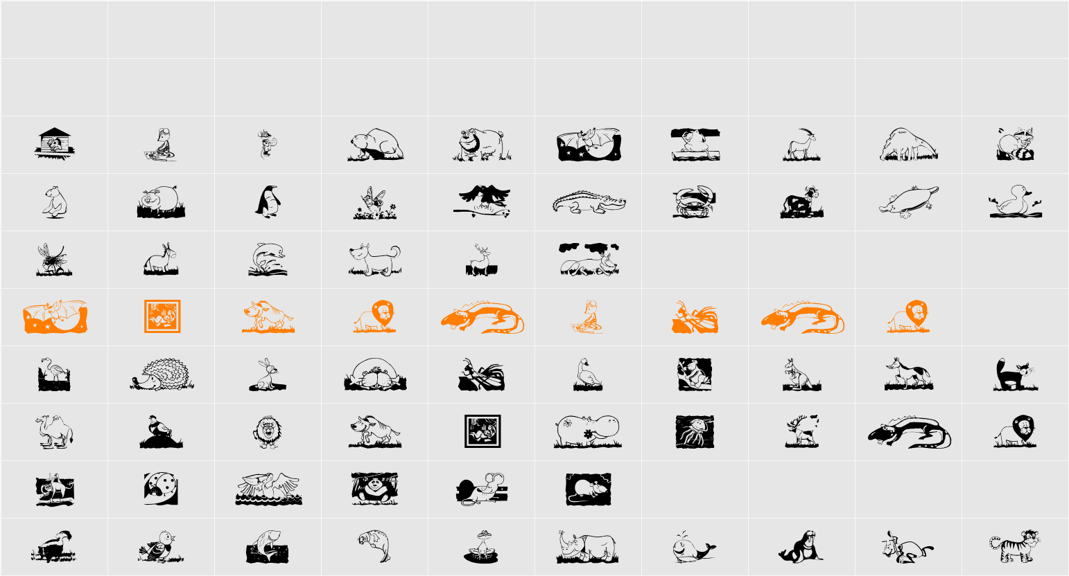 ChildrenAnimalsFriends Character Map