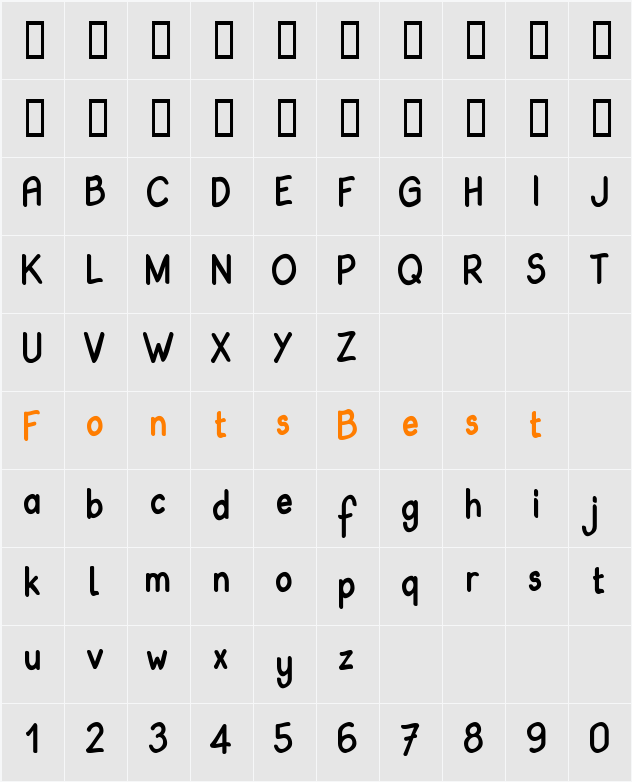 Babiole Character Map