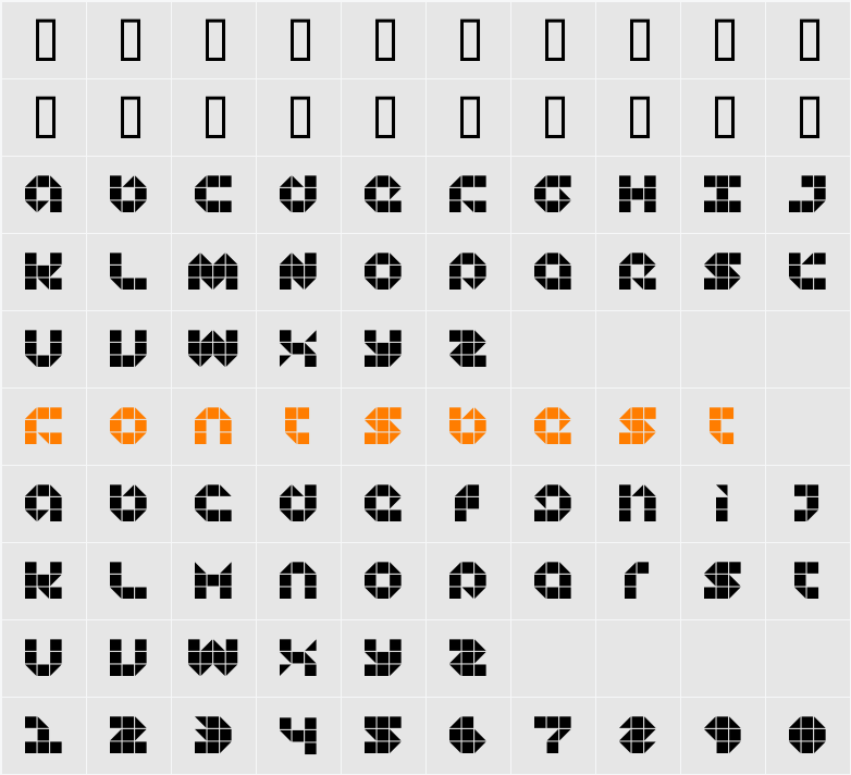 DS Platte Character Map