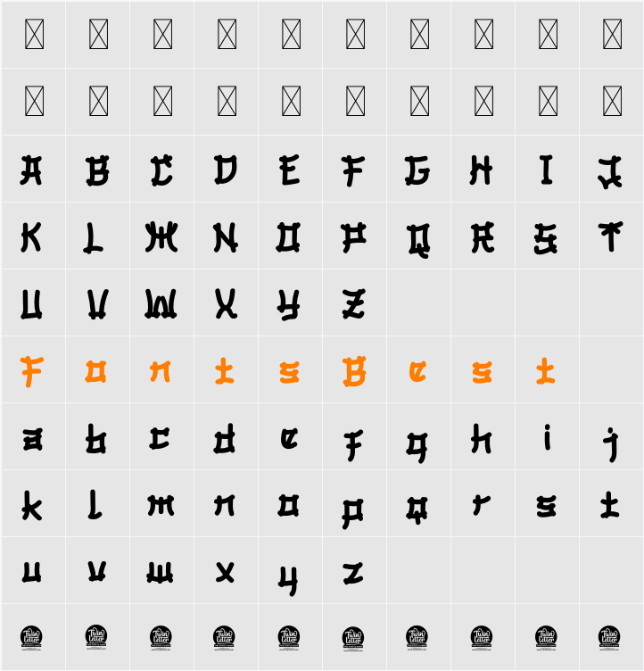 BOMADHA Personal Use Character Map