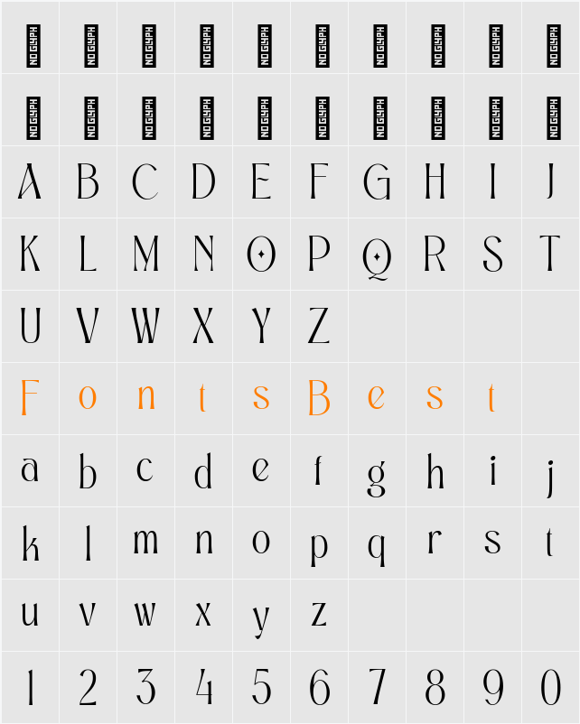 Alexang Display Character Map