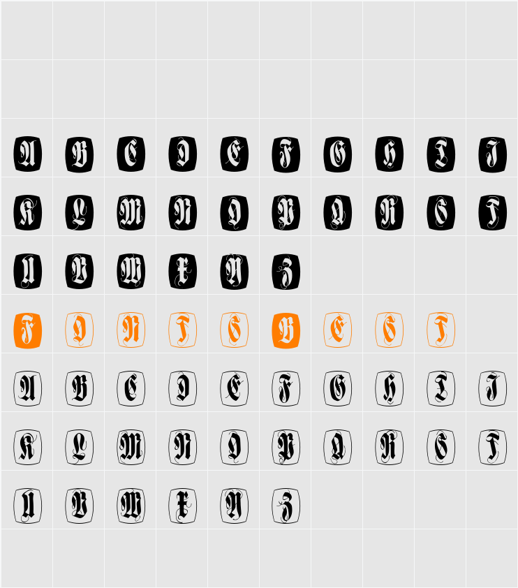 FlourishFCaps Character Map