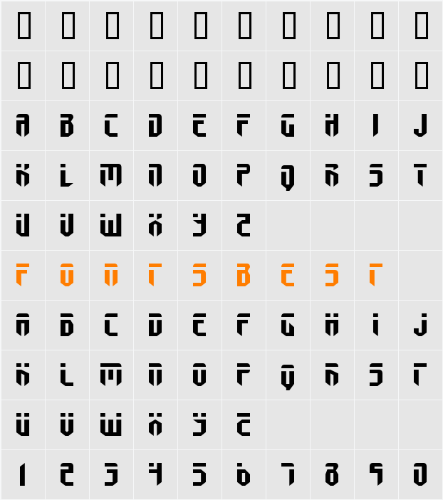 Fedyral Expanded Character Map