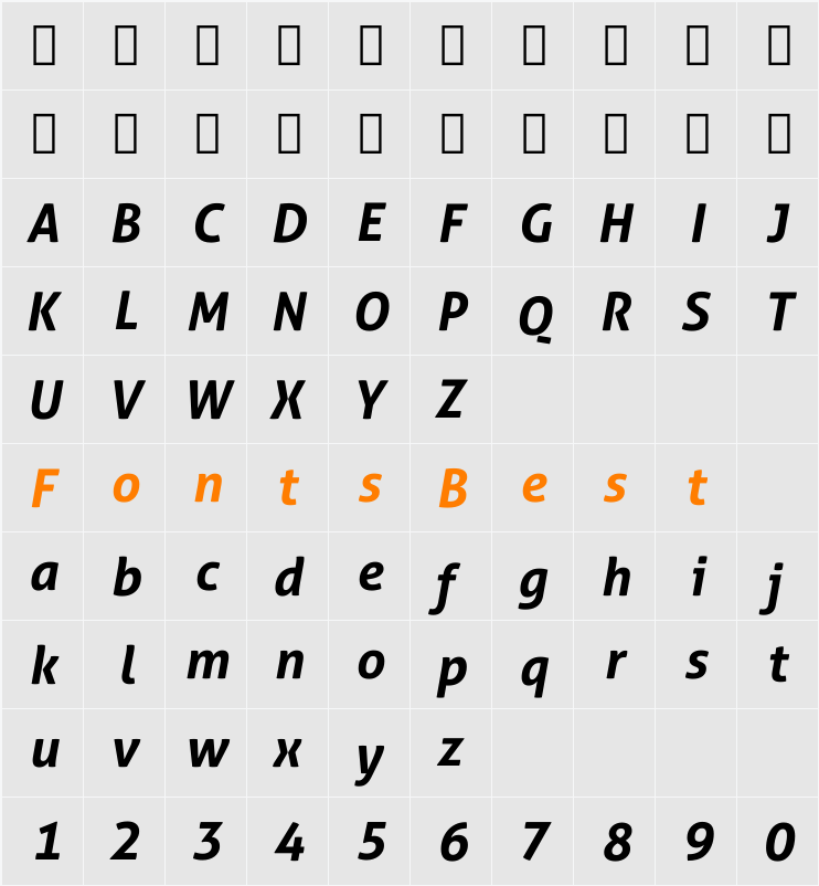 Aller Character Map