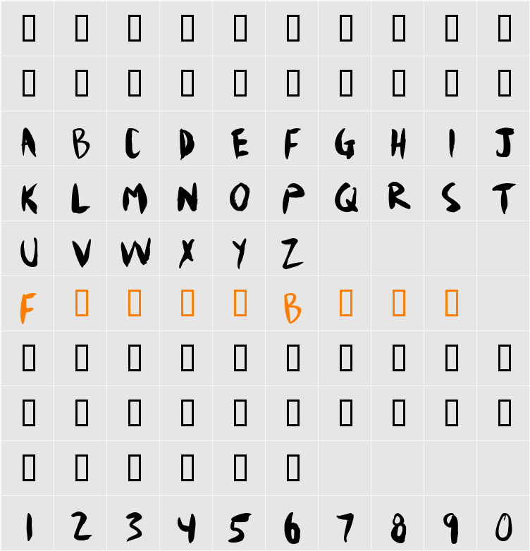 Mudshovel Character Map