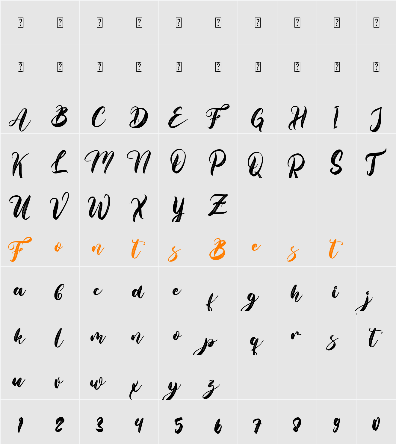 Brigitha Character Map