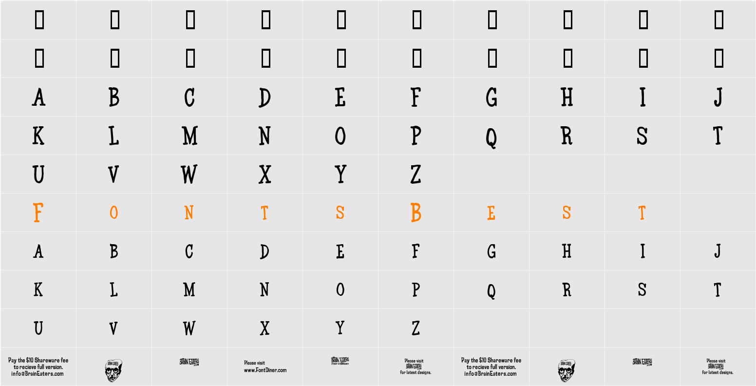 BE Marker Character Map