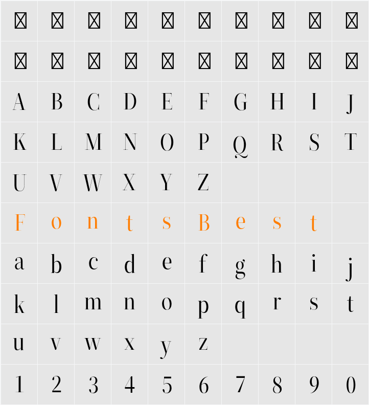 ZT Neue Ralewe Character Map