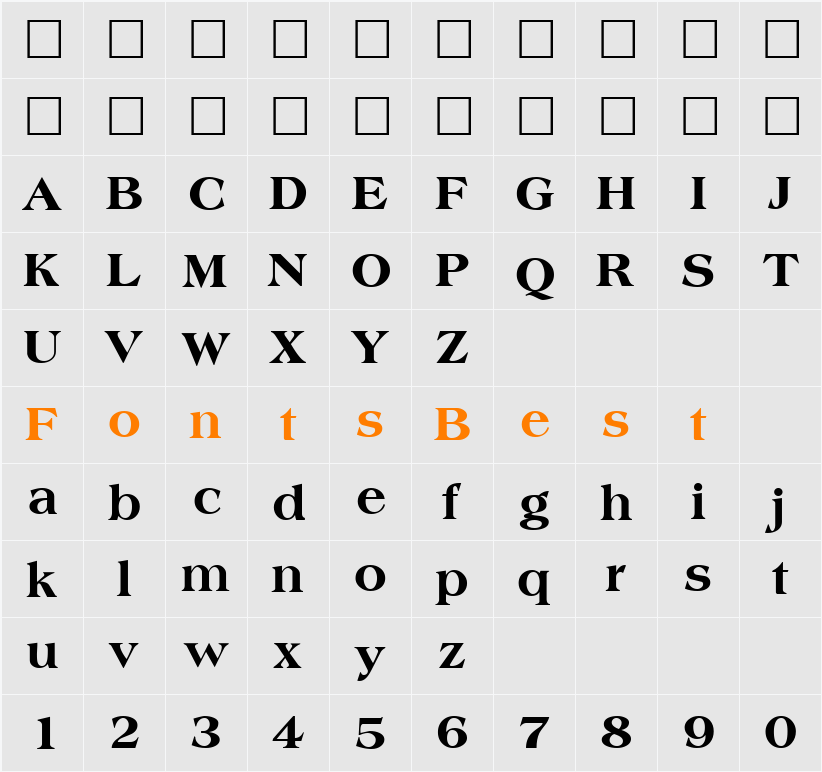 AmphionExtrabold Character Map
