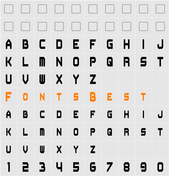 Flipbash Condensed Character Map