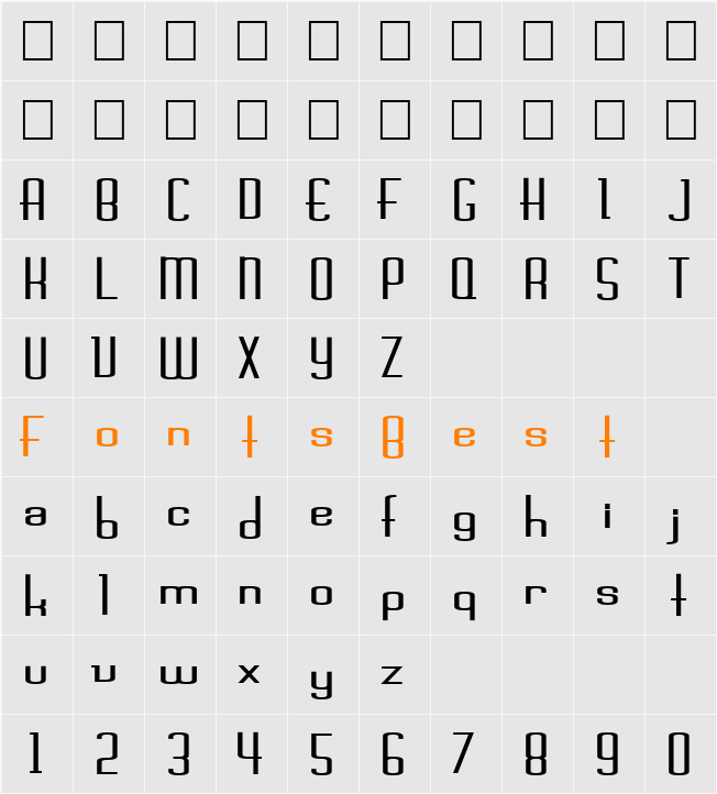 FZ BASIC 44 EX Character Map